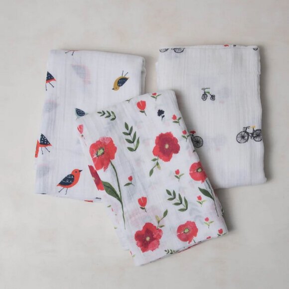 Little Unicorn Cotton Muslin Swaddle - Summer Poppy Set - 3 Pk - Picture 1 of 6
